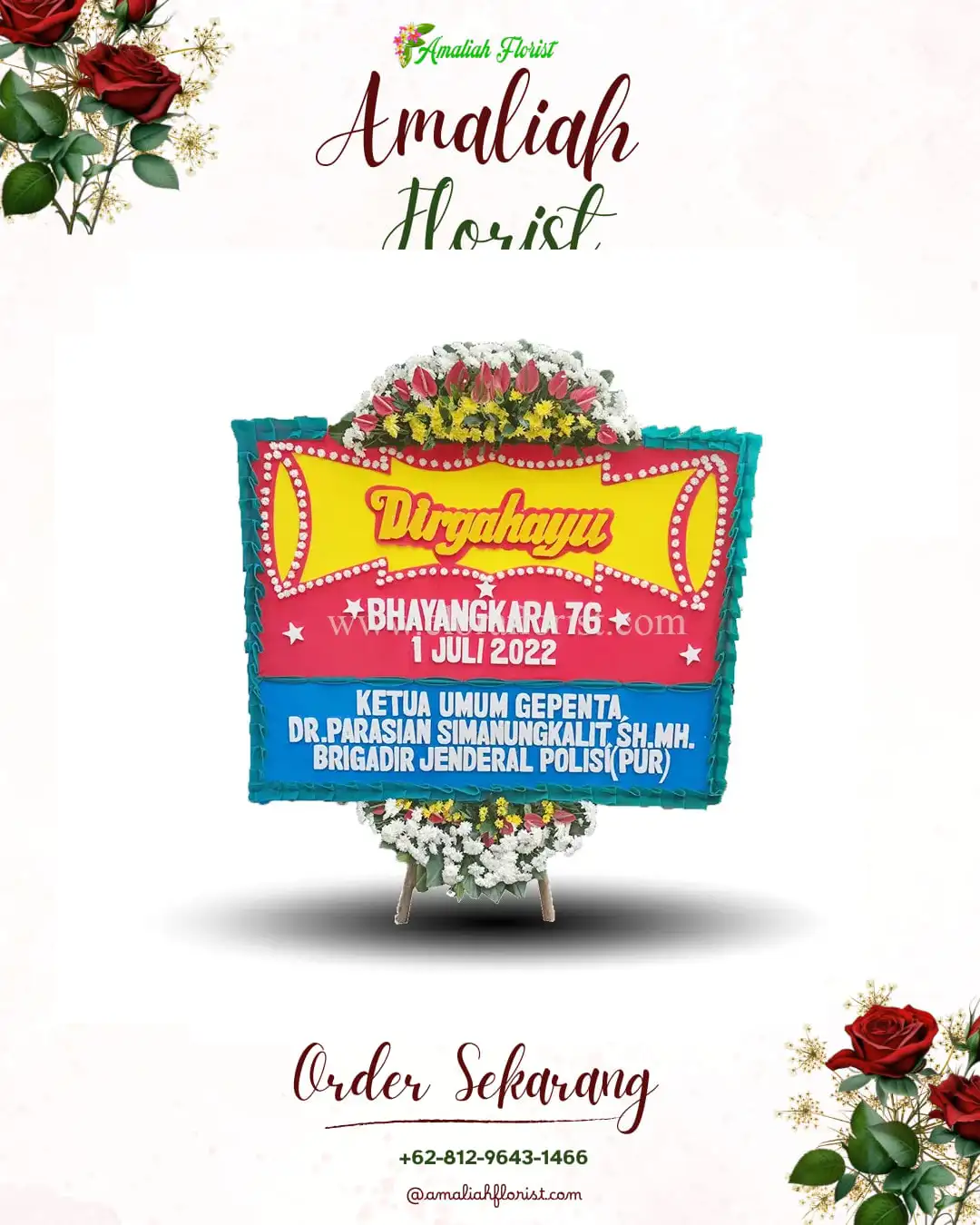 Papan Bunga HUT Ulang Tahun Temu